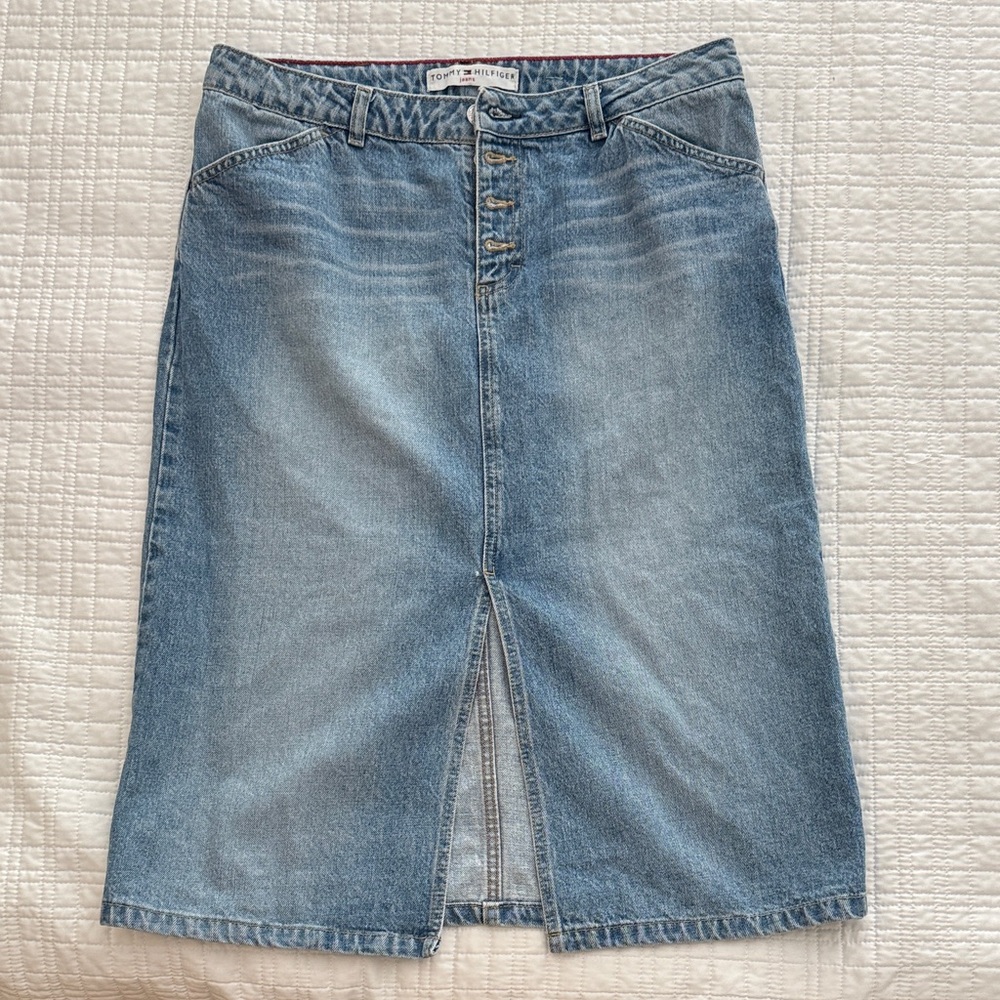 Tommy Hilfiger Blue Denim Pencil Skirt